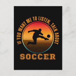 Cartão Postal Dito engraçado de futebol Silhueta vintage jogador