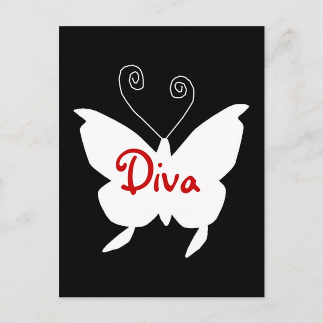 Cartão Postal Diva Butterfly I (Frente)