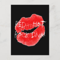 Diva de Rock Vermelho Quente Lábios IV