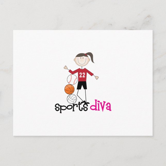 Cartão Postal Diva desportiva (Frente)