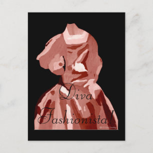 Cartão Postal Diva Fashionista Em Neutral