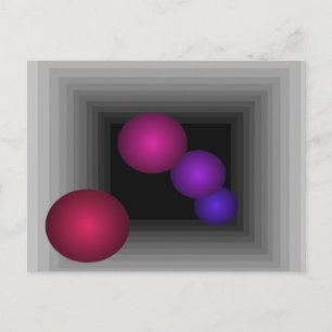 Cartão Postal Diversão a cores 3 D Ilusões ópticas Esferas in