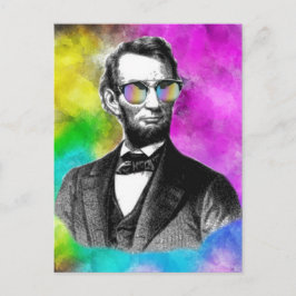 Cartão Postal Diversão Abraham Lincoln em Shades