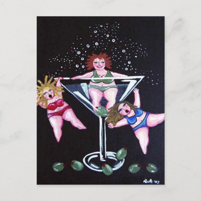 Cartão Postal Diversão Chubby Martini Divas Placas Postadas (Frente)