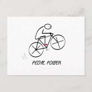 Cartão Postal Diversão da Design de bicicleta com o texto "Peda