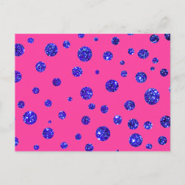 Cartão Postal Diversão de Bolinhas Sparkle rosa e roxa