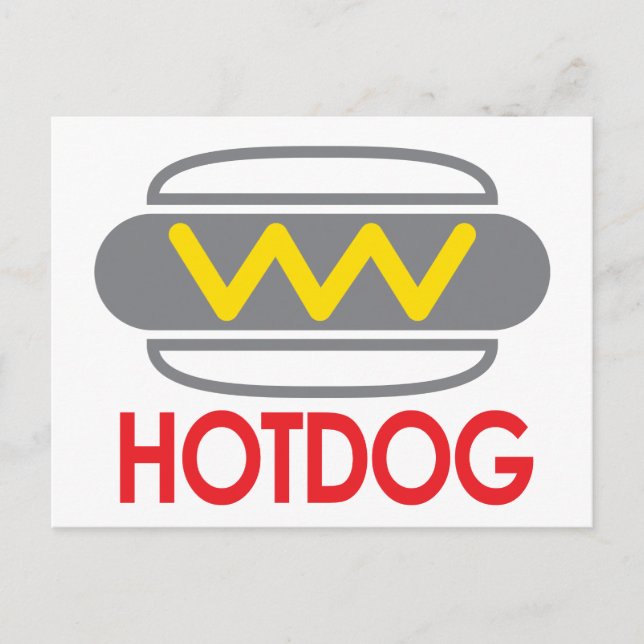 Cartão Postal Diversão de Ícones do Hotdog (Frente)