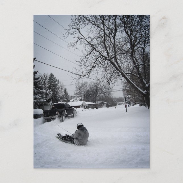 Cartão Postal diversão de inverno com entubação (Frente)