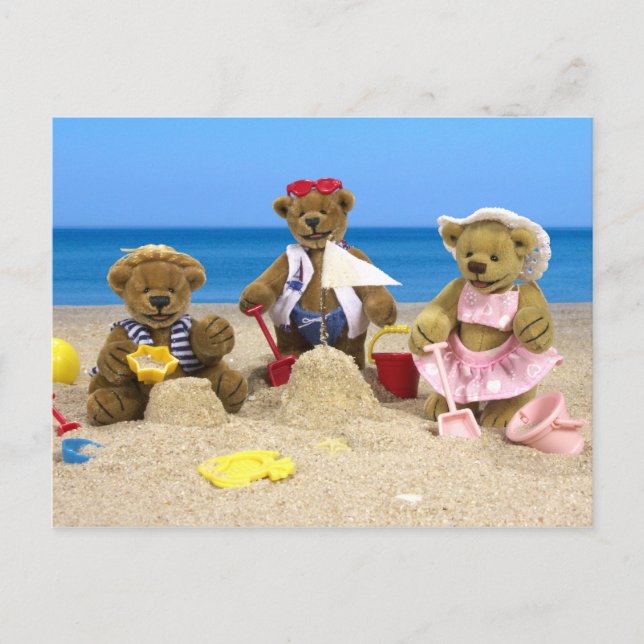 Cartão Postal Diversão Dinky Bears Beach (Frente)