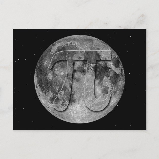 Cartão Postal Diversão do Dia Pi da Lua Completa (Frente)