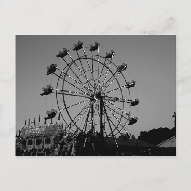 Cartão Postal Diversão na Feira: Andando na Roda Gigante e no Pa (Frente)