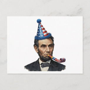 Cartão Postal Divertida Celebração de Festa do Abraham Lincoln 