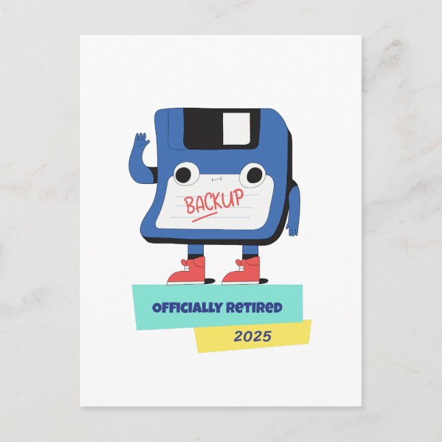 Cartão Postal divertida oficialmente aposentada 2025 (Frente)
