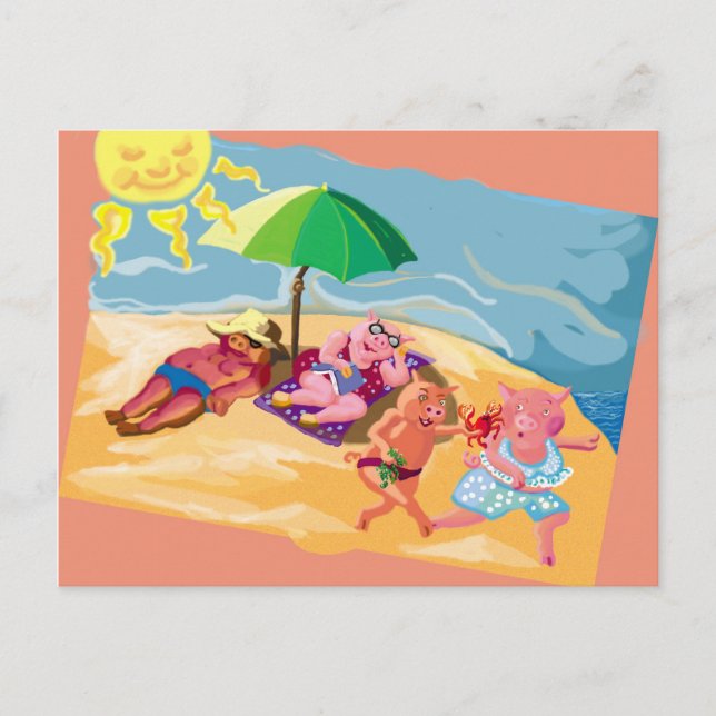 Cartão Postal Divertido ao sol (Frente)