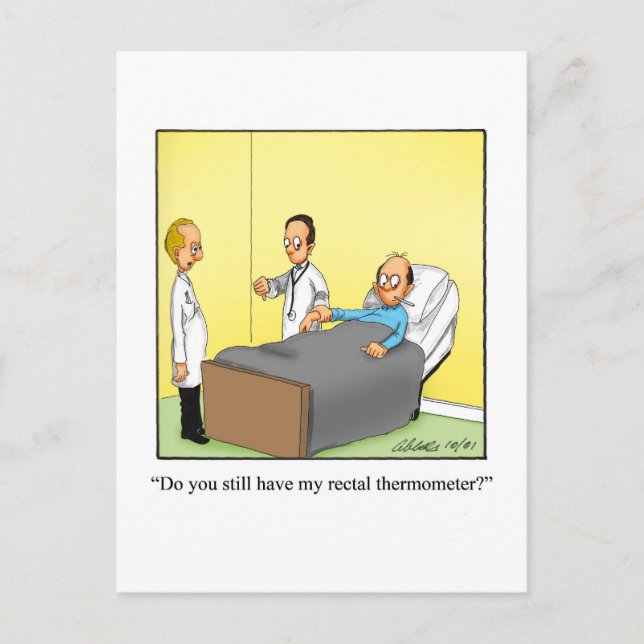 Cartão Postal Divertido de Recuperação com Humor (Frente)