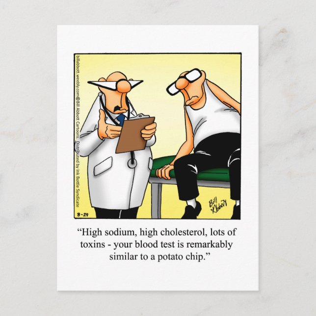 Cartão Postal Divertido de Recuperação com Humor (Frente)