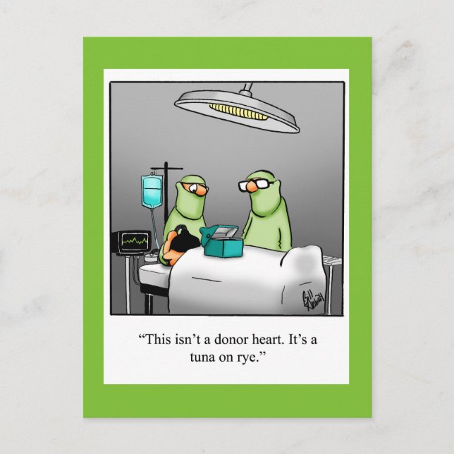 Cartão Postal Divertido de Recuperação com Humor (Frente)