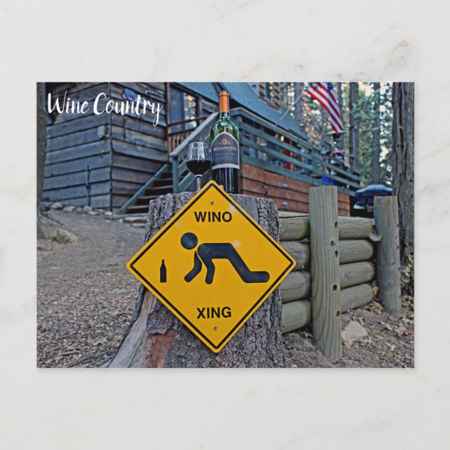 Cartão postal divertido de Wino Xing Country Wine! (Frente)