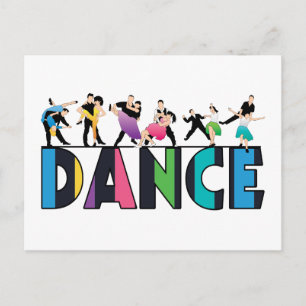 Cartão Postal Divertimento & dança listrada colorida dos