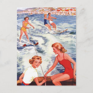 Cartão Postal Divertimento de esqui de água de verão