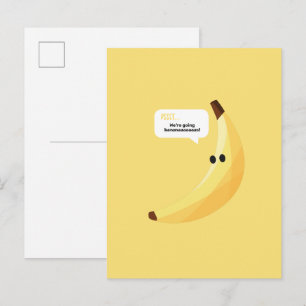 Cartão Postal Dívidas Favoritas de Banana Retro Engraçadas Puns