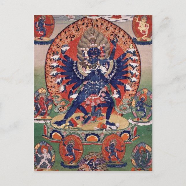 Cartão Postal Divindade budista tibetana Hevajra (Frente)
