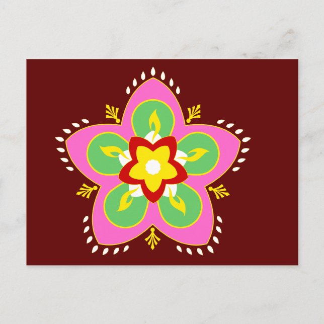 Cartão Postal diwali rangoli feliz (Frente)