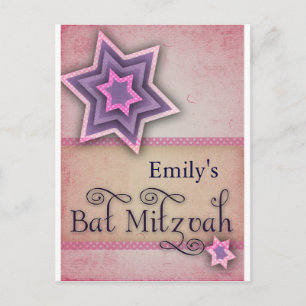 Cartão Postal DIY Colorful Bat Mitzvah design