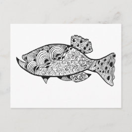 Cartão Postal DIY design de peixe corante para adultos