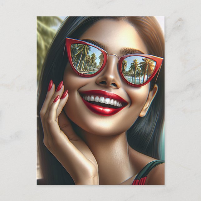 Cartão Postal Dizendo Oi de uma Férias (Frente)