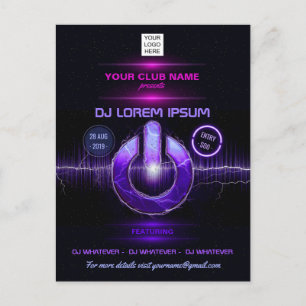 Cartão Postal DJ Music e Dance Gig