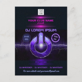 Cartão Postal DJ Music e Dance Gig