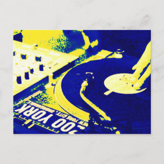 Cartão Postal DJ vinil de fiação 3