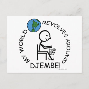 Cartão Postal Djembe - O mundo volta