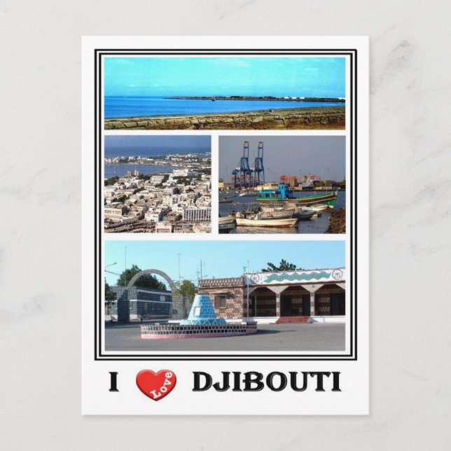 Cartão Postal Djibouti - I Love - (Frente)