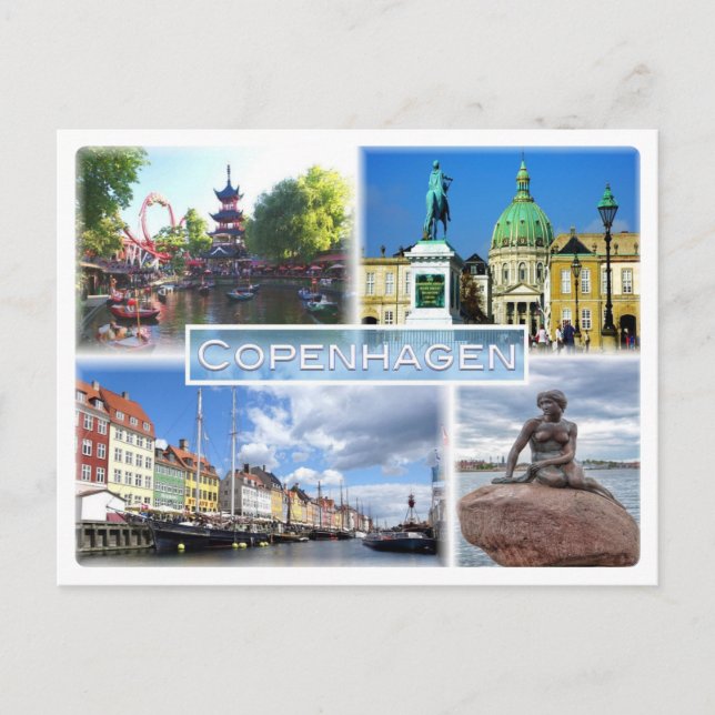 Cartão Postal DK Copenhagen - Jardim Tivoli - Condado de Amalien (Frente)