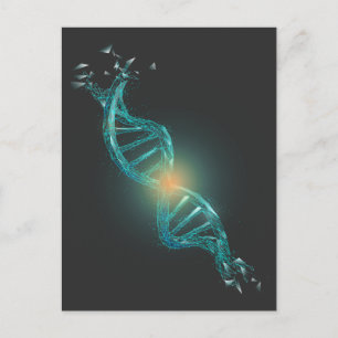 Cartão Postal DNA Helix Genetics Ácido desoxirribonucleico Moléc