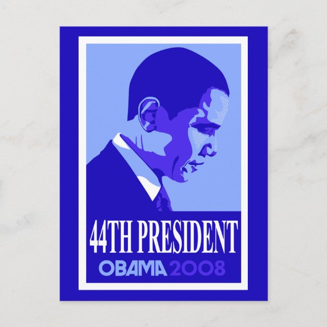 Cartão postal do 44 Azul de Obama (Frente)