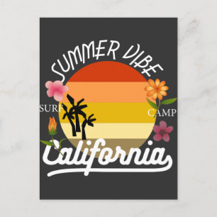 Cartão postal do Acampamento de Surf California Su