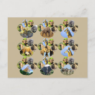Cartão postal do Afro Wildlife Lion Pawprint 9