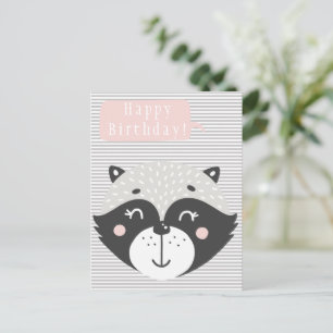 Cartão postal do Aniversário de criança Racoon