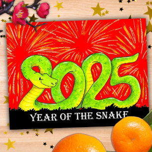cartão postal do Ano da Serpente de 2025