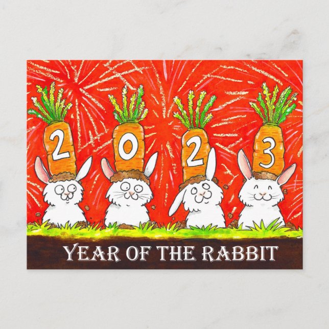 Cartão postal do Ano do Coelho de 2023 (Frente)