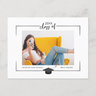 cartão postal do anúncio da graduação em prata