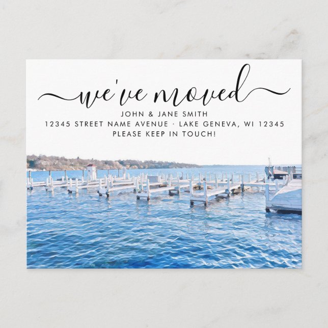 Cartão postal do Anúncio Móvel do Lago Genebra Wis (Frente)