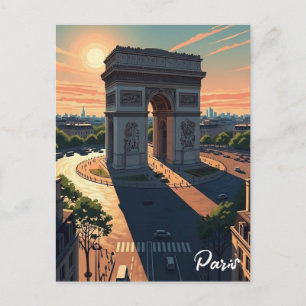 Cartão Postal do Arco do Triunfo de Paris