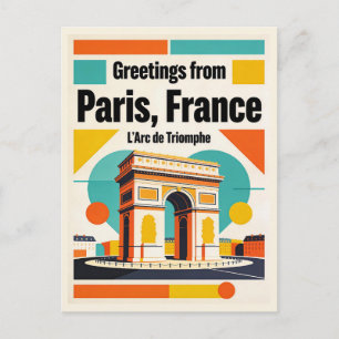 Cartão Postal do Arco do Triunfo de Paris, Retro a