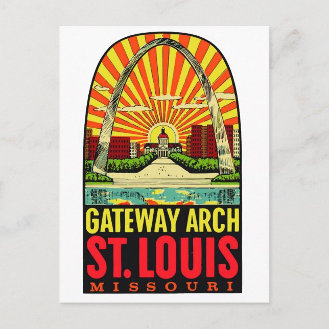 Cartão postal do Arco Gateway Vintage St Louis (Frente)