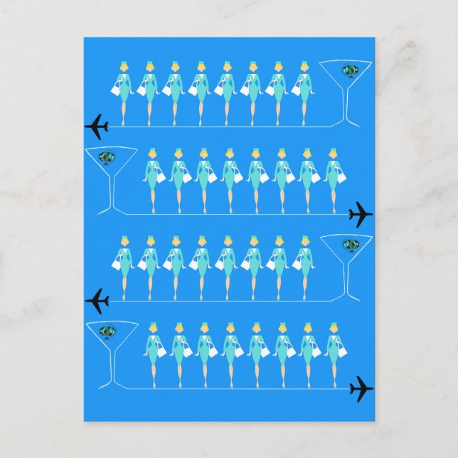 Cartão postal do Atendedor de Voo Clássico (Frente)