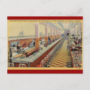 Cartão postal do balancete Vintage Woolworth, de 